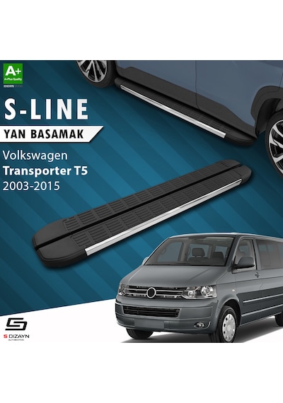 S-dizayn Vw Transporter T5 Kısa Şase S-line Krom Yan Basamak 213 Cm 2003-2015 A+ Kalite