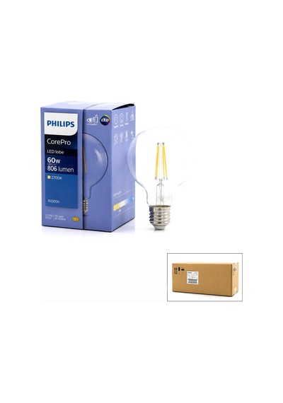 Philips Corepro G93 Led Filament Rustik Ampul 7w E27 - 2700k, 806 Lümen, Cam Gövde, Kod 346772 00- 6'li Paket Diğer