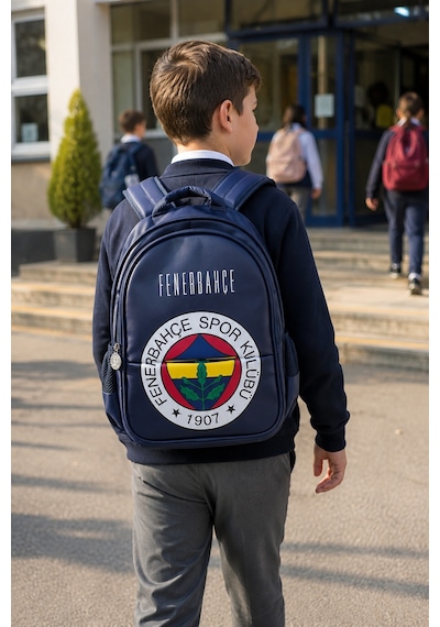 Fenerbahçe Orijinal Lisanslı Logo Desenli Okul Sırt Çantası Taraftar Öğrenci 38x30x14 Cm Çok Renkli