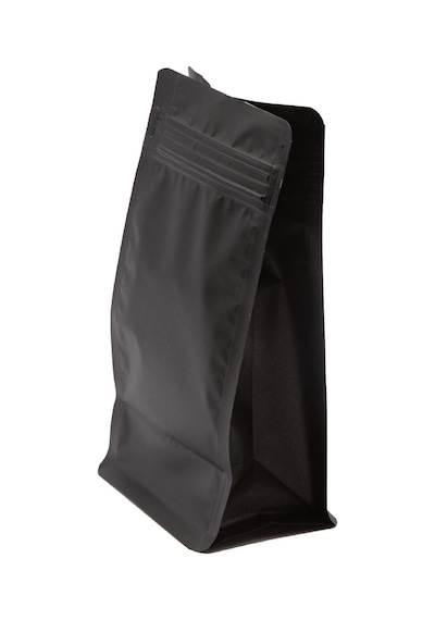 Packtory Flat Bottom Düz Tabanlı Mat Siyah ÖndenKilitli Ambalaj 14X33+5 cm.1000 Gr.-50 Adet