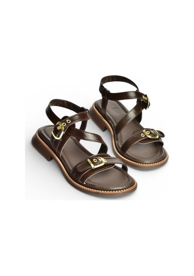 Fox Shoes Y996062509 Kahverengi Toka Detaylı Kadın Sandalet