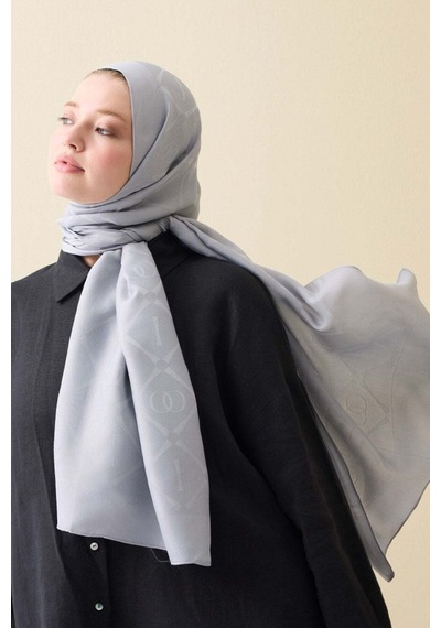 Imannoor İman I Baklava Gri Ramy Jakar Şal 70x190 Gri