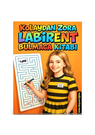 3-9 Yaş Kolaydan Zora Labirent Bulmaca Kitabı Spiralli