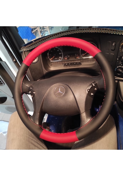Mercedes Axor 1840 Direksiyon Kılıfı Kırmızı Siyah