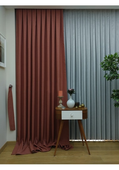 Evdepo Home Keten Kiremit Fon Perde Tek Kanat (518568828) Kiremit