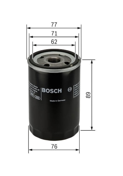 BOSCH 986452044 Yağ Filtresi Favorıt Felıcıa / Corolla Uyumlu 04-10 Auris 07-10 1.4 D4D