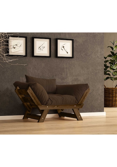 Woodesk Adalar Masif Ceviz-kahve Renk Berjer Cpt8134-140 Kahverengi