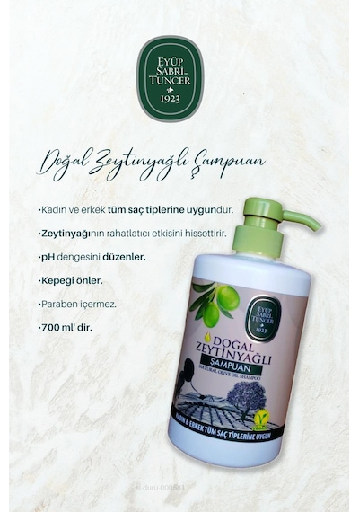 Eyüp Sabri Tuncer Doğal Zeytinyağlı Şampuan 11 Al 10 Öde 700 Ml Ve Pamuk
