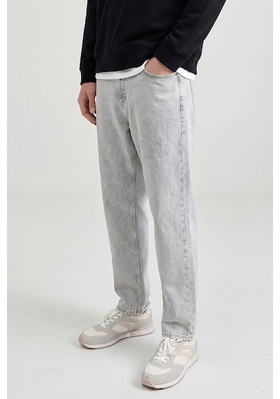Wrangler Pamuk Frank Relaxed Fit Geniş Kesim Açık Gri Jean Denim Pantolon