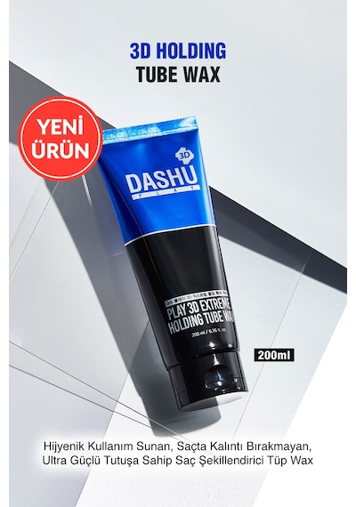 Hijyenik Kullanım Sunan Kalıntı Bırakmayan Ultra Güçlü Dashu Play 3d Extreme Holding Tube Wax 200ml