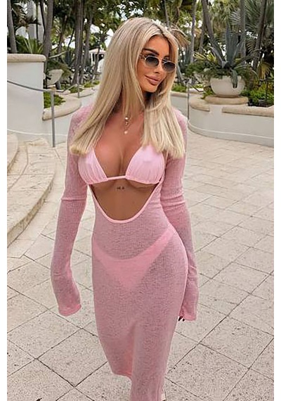Nadya Üçlü Brazilian Bikini Takım - Pembe