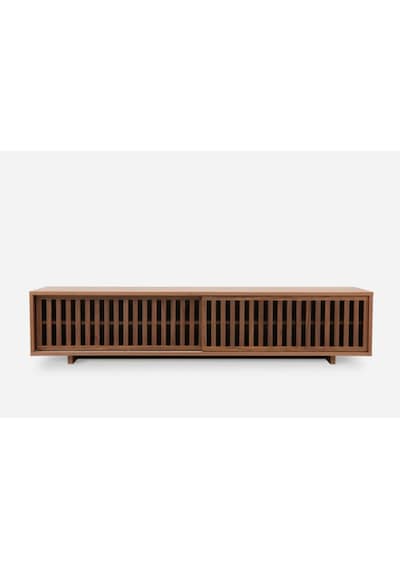 Linea Ahşap Modern Tv Ünitesi Sürgü Izgara Kapaklı Koyu Ceviz