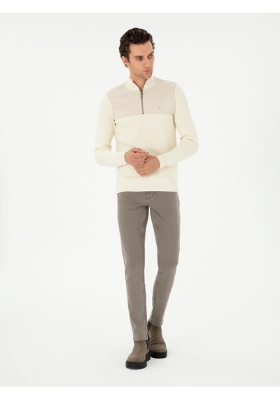 Cacharel Bej Slim Fit Kazak