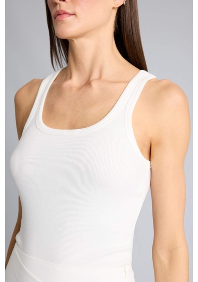Defacto Slim Fit Basic Fitilli Kaşkorse Atlet E5539ax26smer105 Ekru-er105