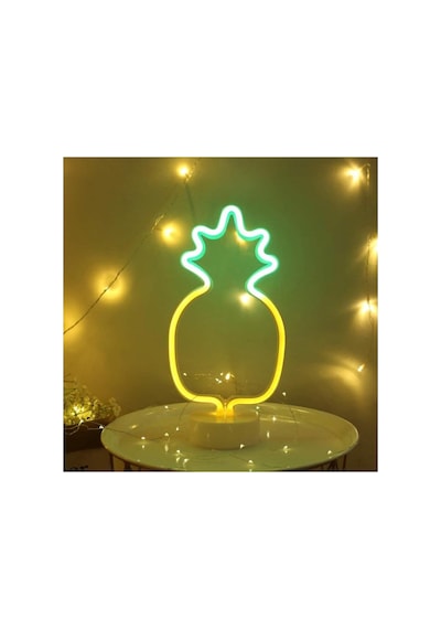 Lunaev Dekoratif Ananaslı Neon Led Masa Ve Gece Lambası Hediyelik Lamba .