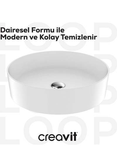 Creavit Loop Yuvarlak Çanak Lavabo Ø45 Cm Beyaz Lp145-00cb00e-0000