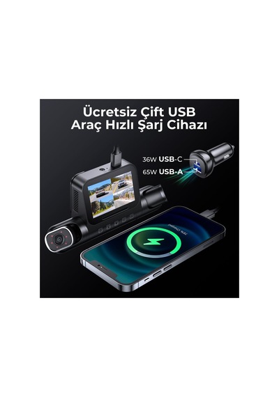 Azdome M660 4k 4 Kameralı 360 Derece Araç Kamerası