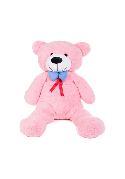 80 Cm Papyonlu Sevimli Peluş Şaşkın Ayı - Sevgiliye Özel Hediye Pembe