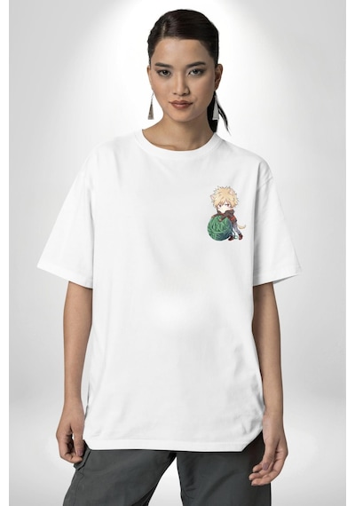 Kasuki Bakugo Anime Beyaz Oversize Unisex Ön Ve Sırt Baskılı Tişört Beyaz Kasuki Bakugo Anime Beyaz Oversize Unisex Ön Ve Sırt Baskılı Tişört Beyaz