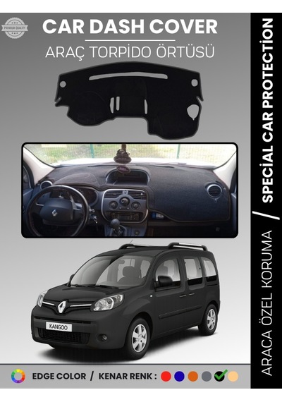 Renault Kangoo 2009-2019 Torpido Örtüsü Ön Göğüs Koruma Torpido Koruma Araca Özel Tam Uyum Kaymaz - 380 Stiloto