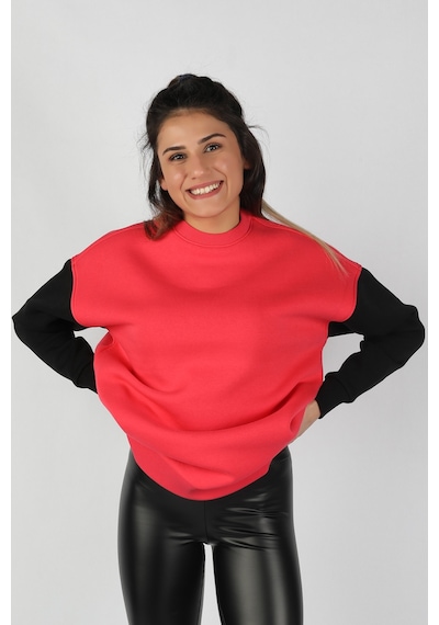 Kadın Kolları  Renkli Sweatshirt  Nar