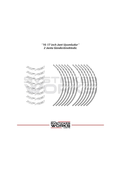 Yamaha Yzf-r3 Yazılı Jant Sticker Dış Ve İç Set Sticker Jant Şeridi Gri