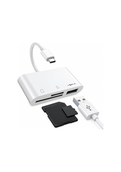 Usb Type-c 3in1 Micro Sd Tf Hafıza Kartı Okuyucu Usb Çevirici Kamera Macbook Matebook