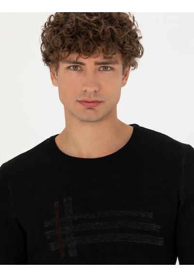 Pierre Cardin Erkek Siyah Triko Kazak 50278091-vr046 Siyah