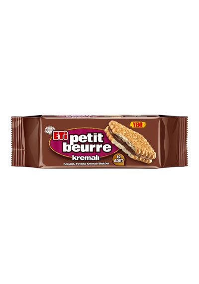 Eti Petit Beurre Kremalı Bisküvi 270 G - Kakao Kremalı Lezzet 3'li Ekonomik Paket - 3 Adet Tarı