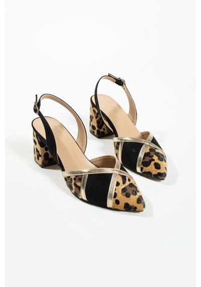 Duxal Shoes Beauty Kadın Topuklu Ayakkabı Leopar