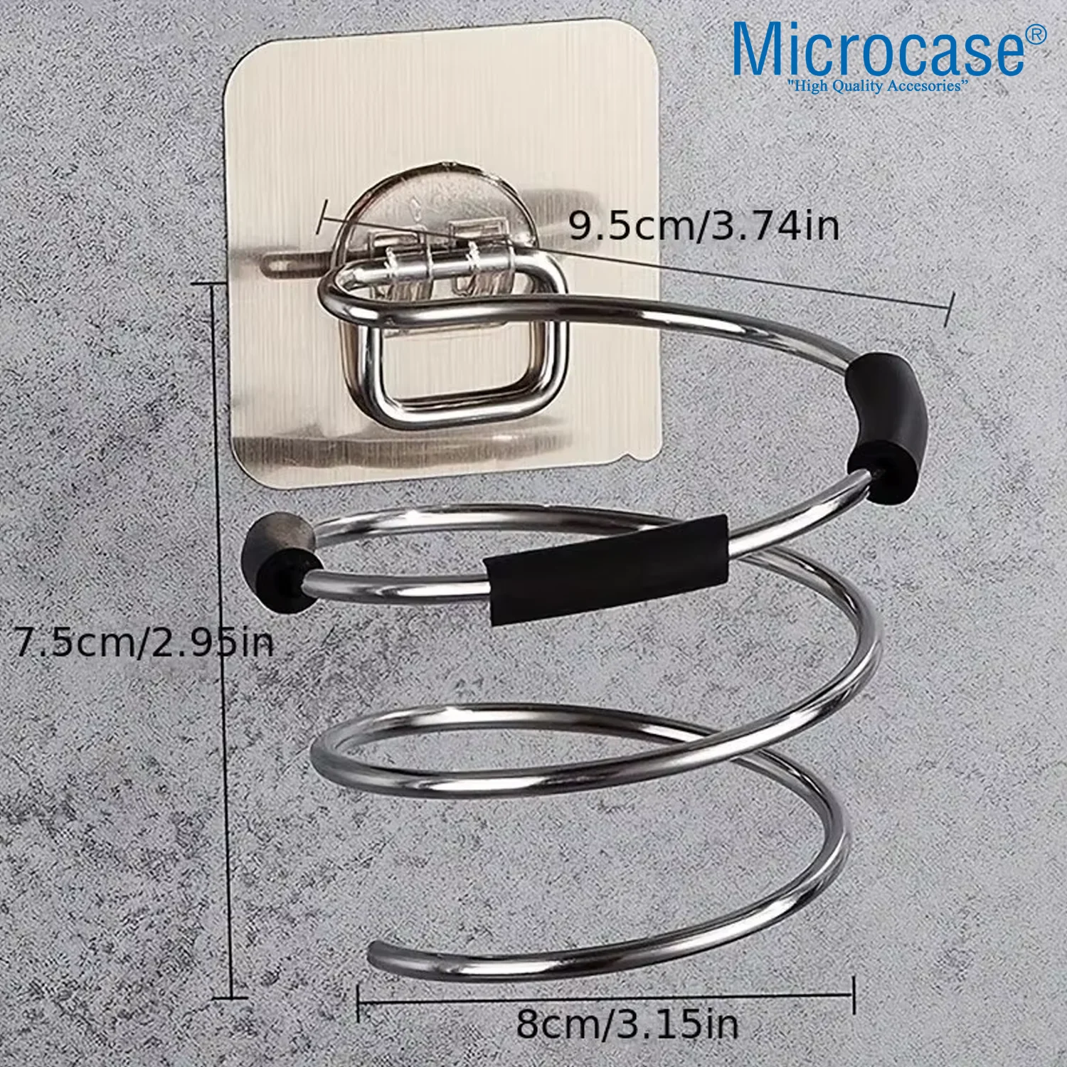 Microcase Saç Kurutma Makinası İçin Paslanmaz Çelik Askılık Stand - Al5052 Gri