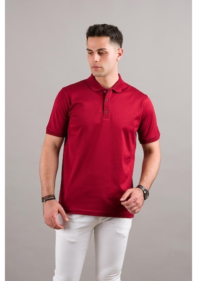 Nehir By Faruk Ülker Polo Yaka Çıtçıtlı Merserize Erkek Tişört