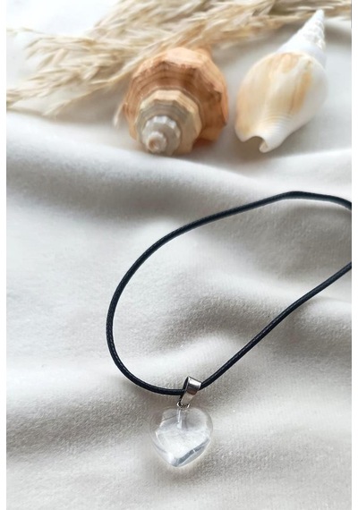 Kolye Gerdanlık Kalp Çakra Yoga Reiki Doğal Kristal Kuvars Taş Kadın