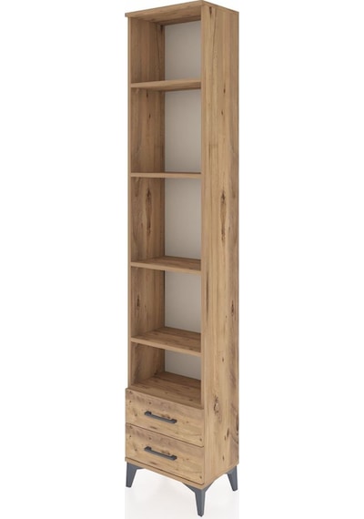 Arges Dolap 5 Raflı 2 Çekmeceli 44x30x221 Çam-çam Çam