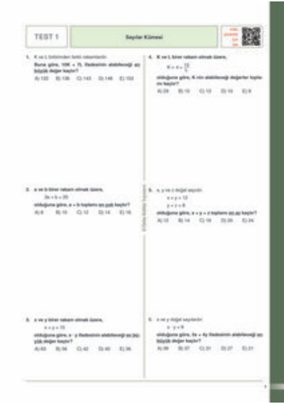 Video Anlatımlı Dgs Eğitim Seti 400 Sayfa Kitap+ 700 Sayfa Pdf