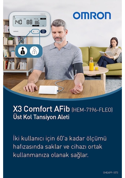 Omron X3 Comfort Afib Üst Koldan Ölçer Dijital Tansiyon Aleti