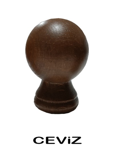 Perdemix Ahşap Rustik Top Başlık 1 Adet Ceviz