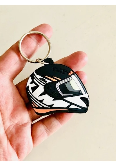 Dükkan Design Motorcu Kask Anahtarlık Açık Gri