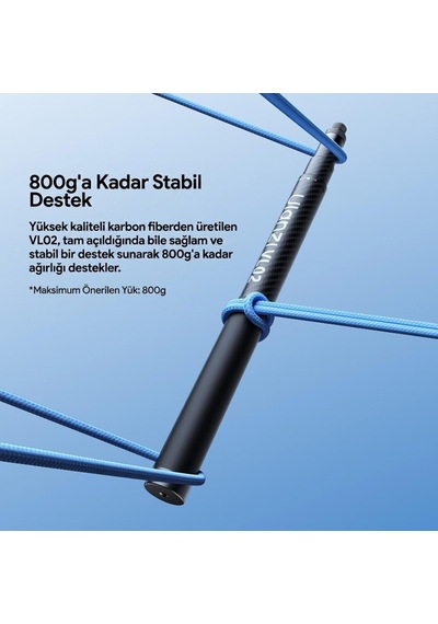 Ulanzi Vl02 2.7 Metre Karbon Fiber Uzatılabilir Selfie Çubuğu 800g Taşıma Kapasiteli - T096