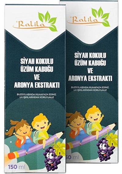 Ralila Siyah Üzüm Kabuğu - Aronya Ekstraktı 150 Ml 2 Adet