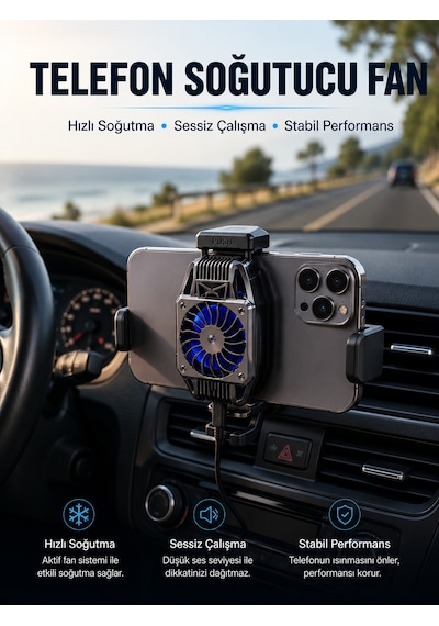 Telefon Soğutucu Fan Aktif Soğutma Sistemi İle Güçlü Performans - Lisinya