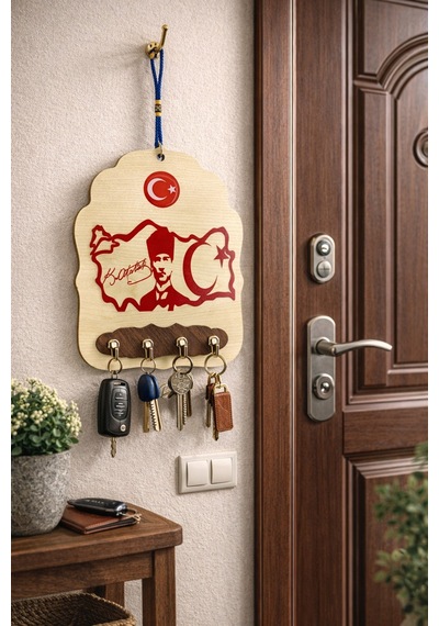 Ahşap Anahtarlık Ve Duvar Süsü Atatürk Temalı 17 X 23 77968426