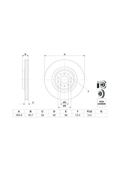 Fiat 500l 1.4 2014-2017 Bosch Ön Disk 305mm 2 Adet