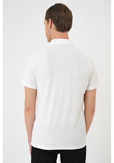 Efor Comfort Fit Polo Yaka Viskon Karışımlı Casual Beyaz Tişört Ts 901 Beyaz