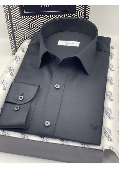 Slim Fit Uzun Kol Saten Hediye Kutulu Kolay Ütülenebilir Erkek Gömlek Fs-002968 - Lacivert-2069