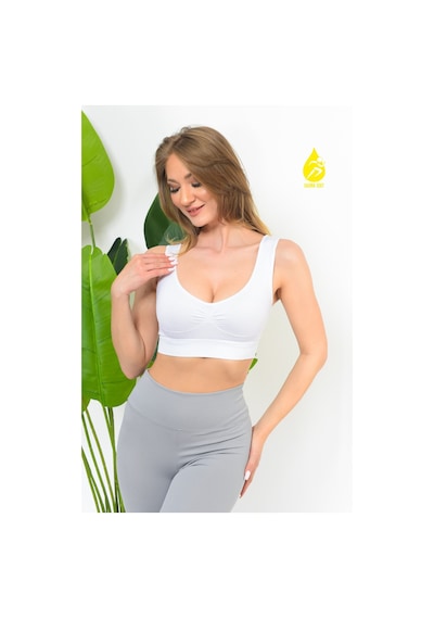 Sh Mağazacılık Kadın Modal Crop Top Büstiyer Toparlayıcı Kalın Askılı Seamless Dikişsiz Örme Bustiyer