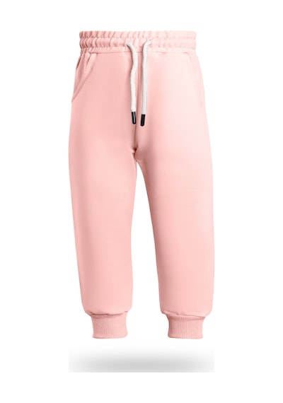 Heyadventure Kız Çocuk Jogger Eşofman Altı Cepli Paçası Kaşkorseli Pudra Pudra