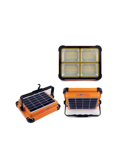 Horoz Turbo 400 Güneş Enerjili Solar 400w Watt Led Projektör Taşınabilir Sarı Beyaz Işık Lamba