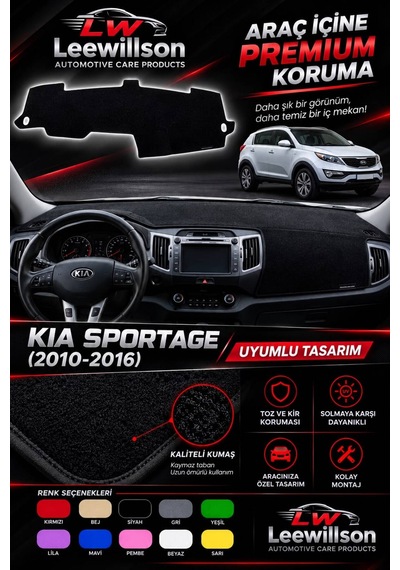 Kia Sportage 2010-2016 Torpido Koruması Koruyucu Halısı Kaplama Ön Göğuş