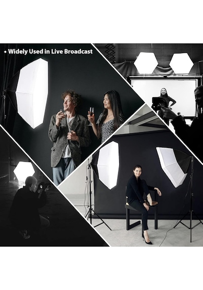 Ürün , Reklam , Stüdyo , Youtube , Vlog , Tiktok , Canlı Yayın Vb İçin 70cm Octagon Softbox Led Sürekli Işık